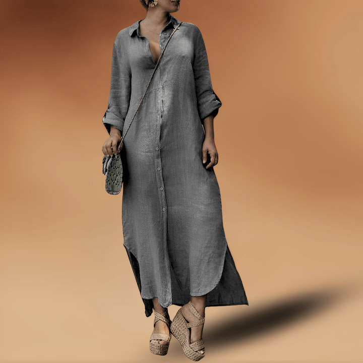 Eleanor | Elegant Button Midi Dress