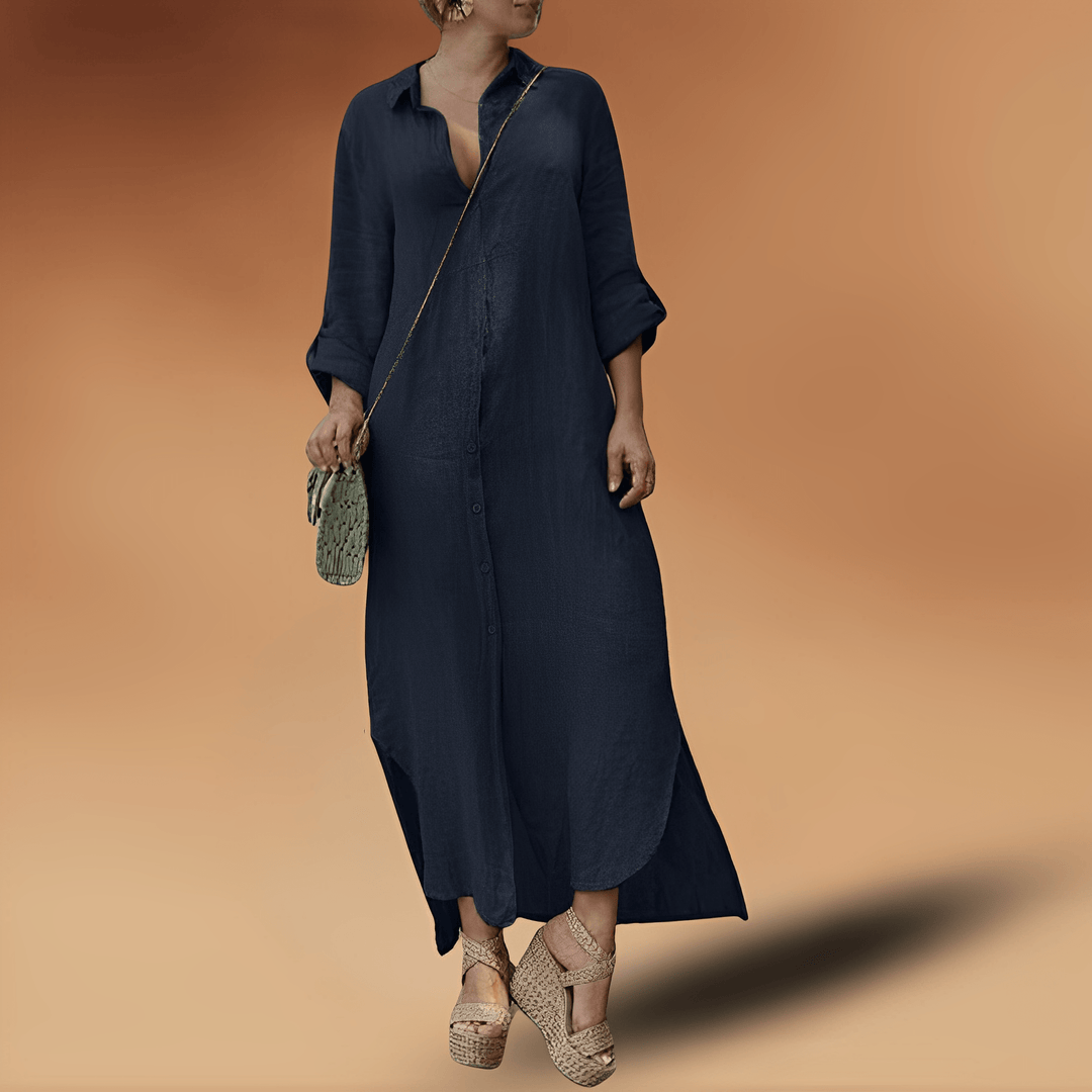 Eleanor | Elegant Button Midi Dress