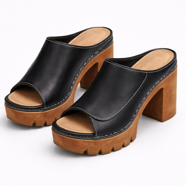 Mizella | Flattering Platform Block Heel Mules