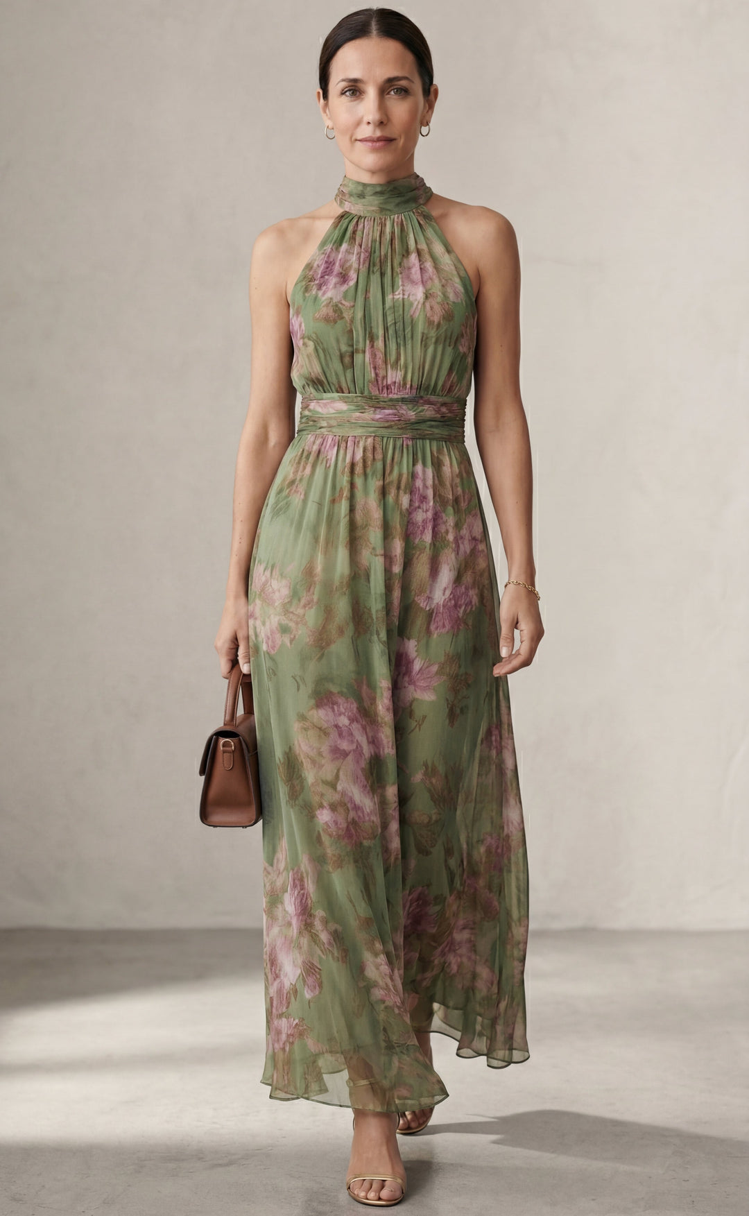 Emma | Floral Halter Maxi Dress
