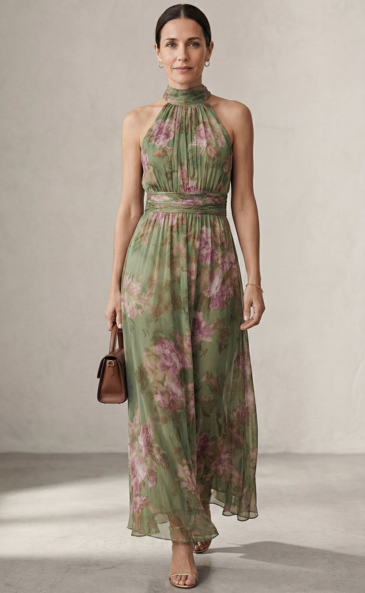 Emma | Floral Halter Maxi Dress