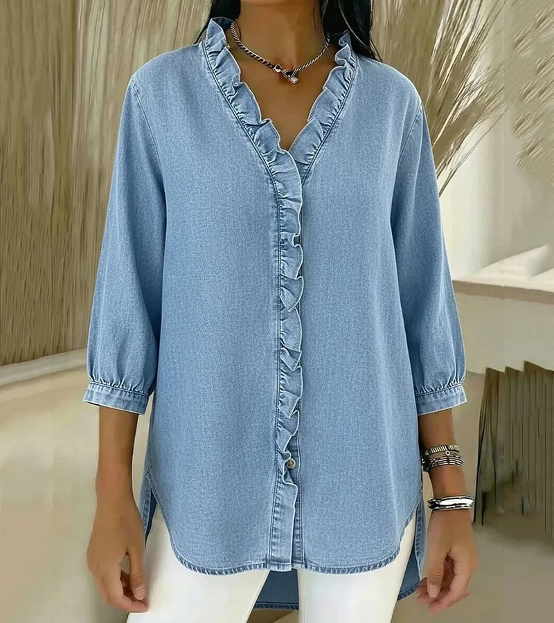 Lucinda | Elegant Denim Blouse