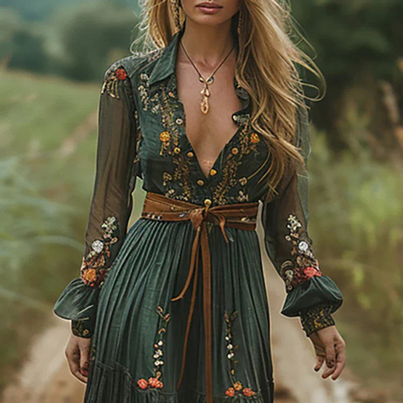 Maribel | Bohemian Floral Maxi Dress