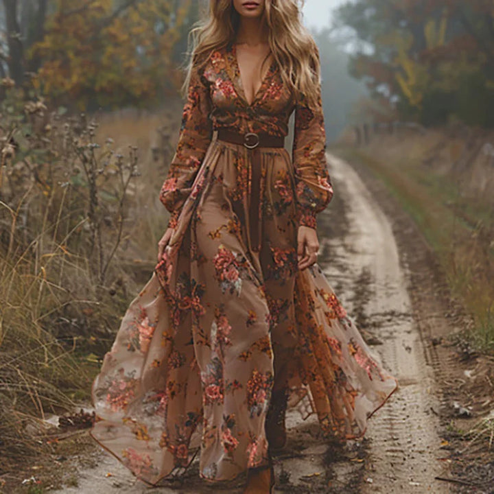 Maribel | Bohemian Floral Maxi Dress