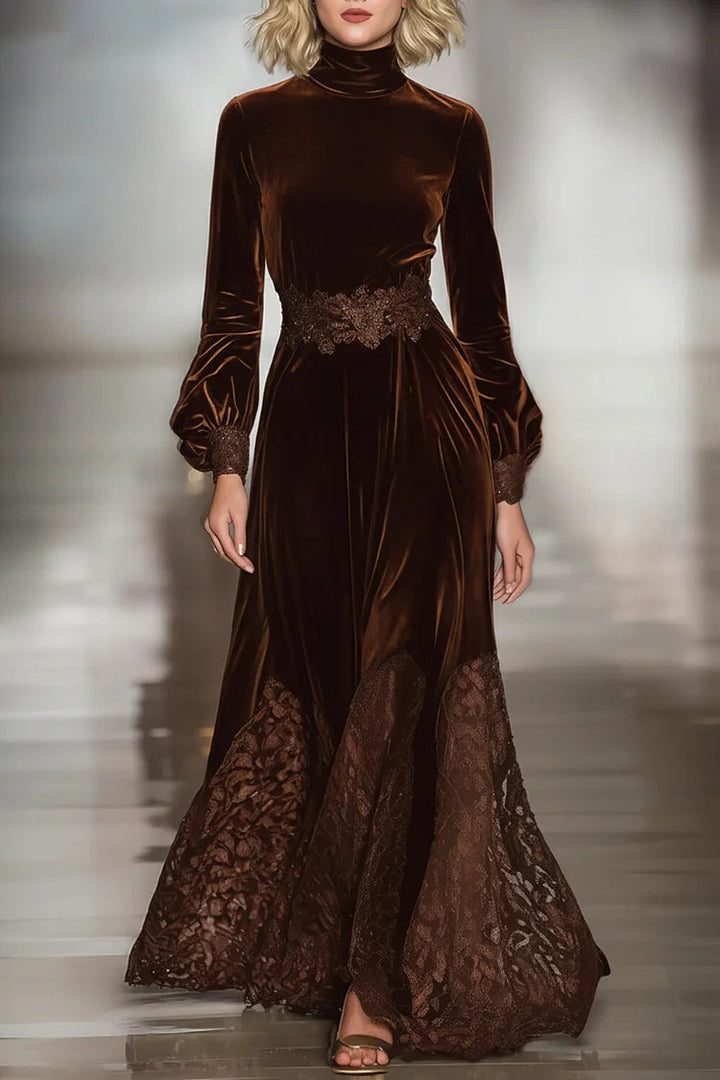 Sophia | Elegant High-Neck Maxi Dress