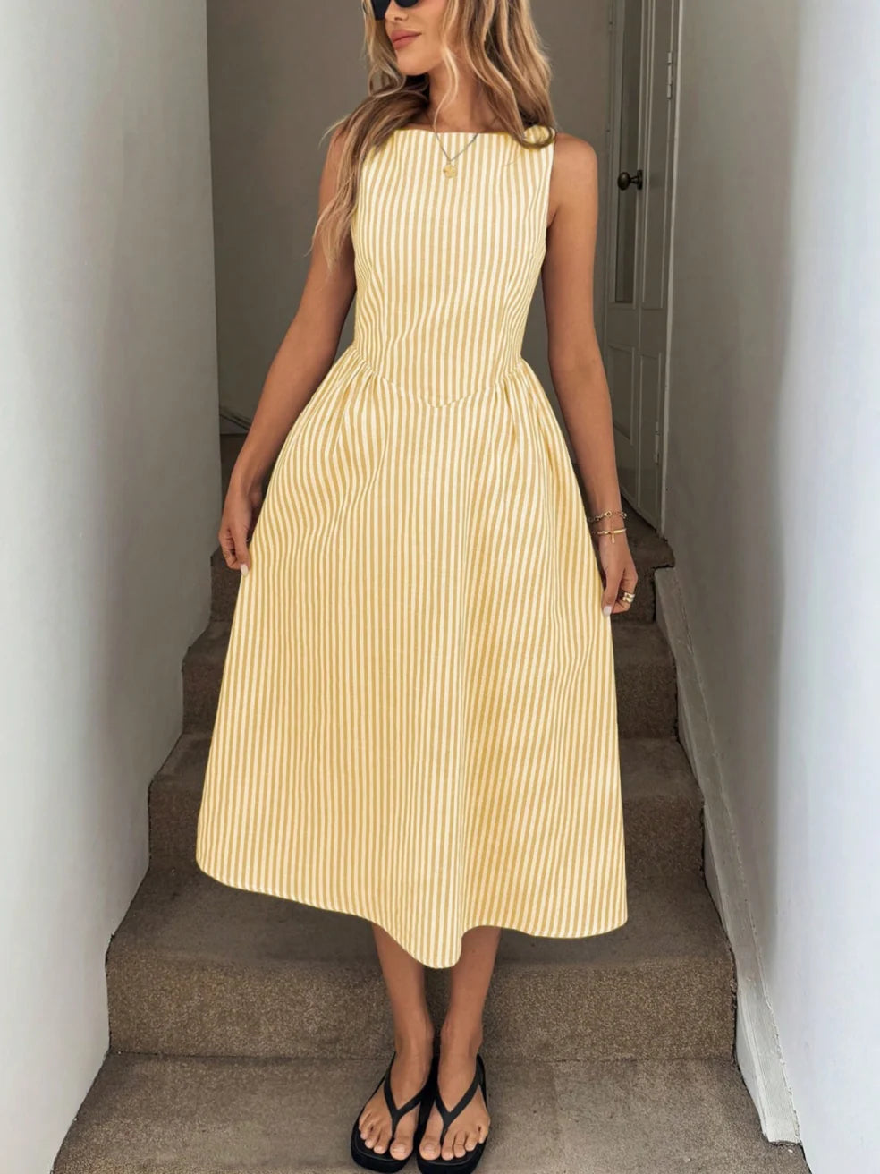 Gillian | Striped Maxi Dress