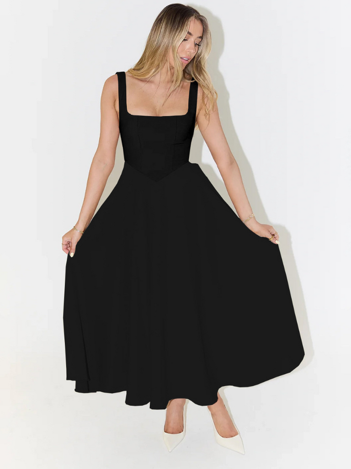 Grace | Square Neck Flowing Midi Dress