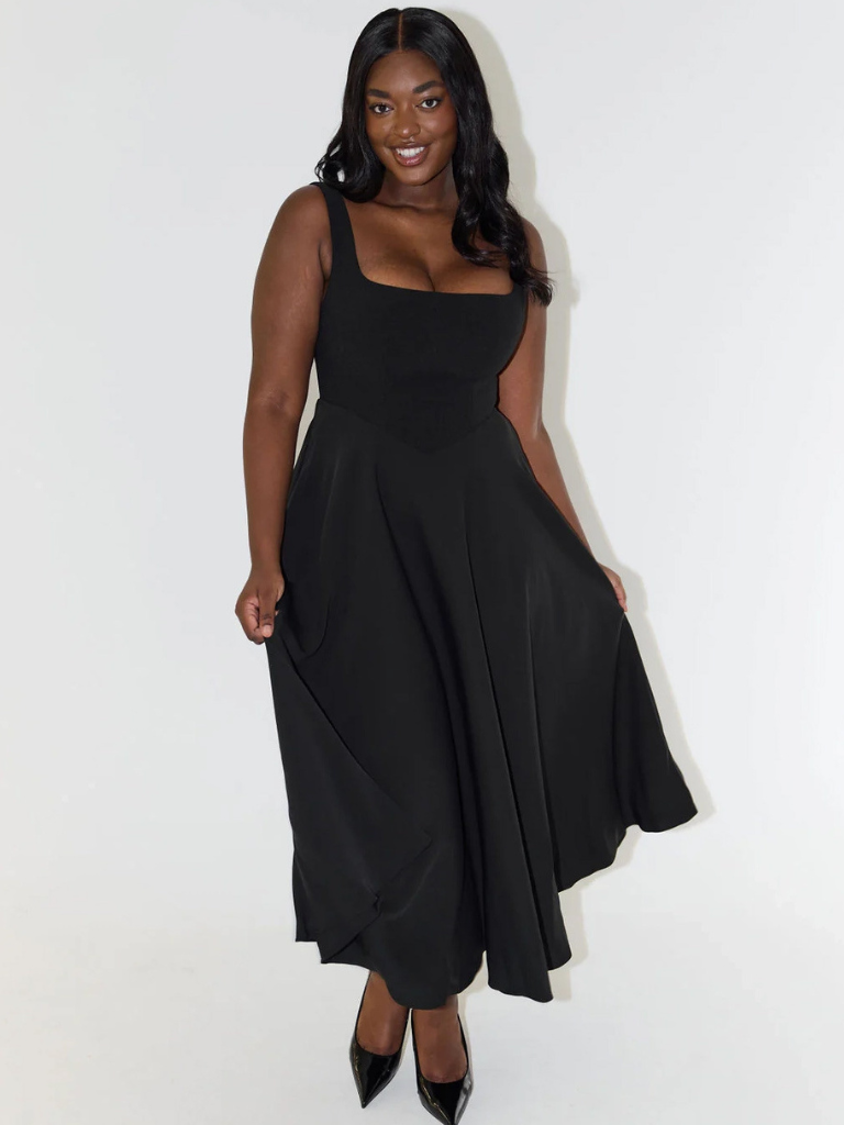 Helena | Elegant Flowy Midi Dress
