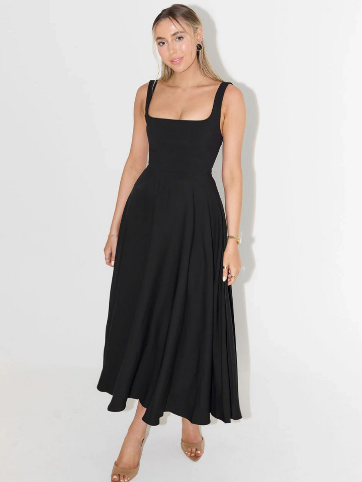 Grace | Square Neck Flowing Midi Dress