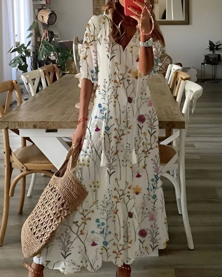 Marguerite | Boho Floral Midi Dress