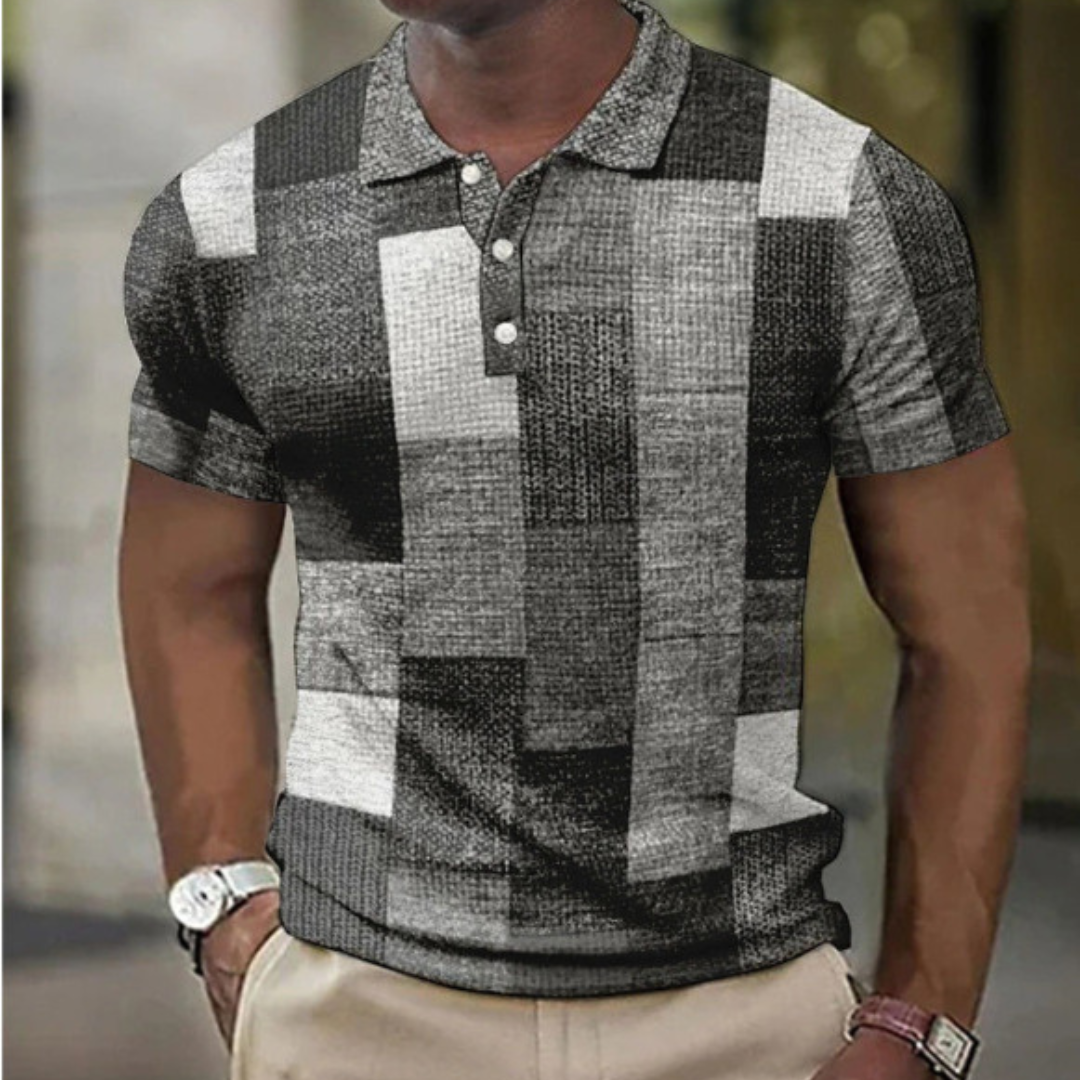 Reid | Men's Patchwork Polo Shirt
