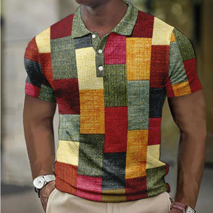 Reid | Men's Patchwork Polo Shirt