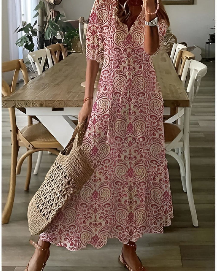 Marguerite | Boho Floral Midi Dress