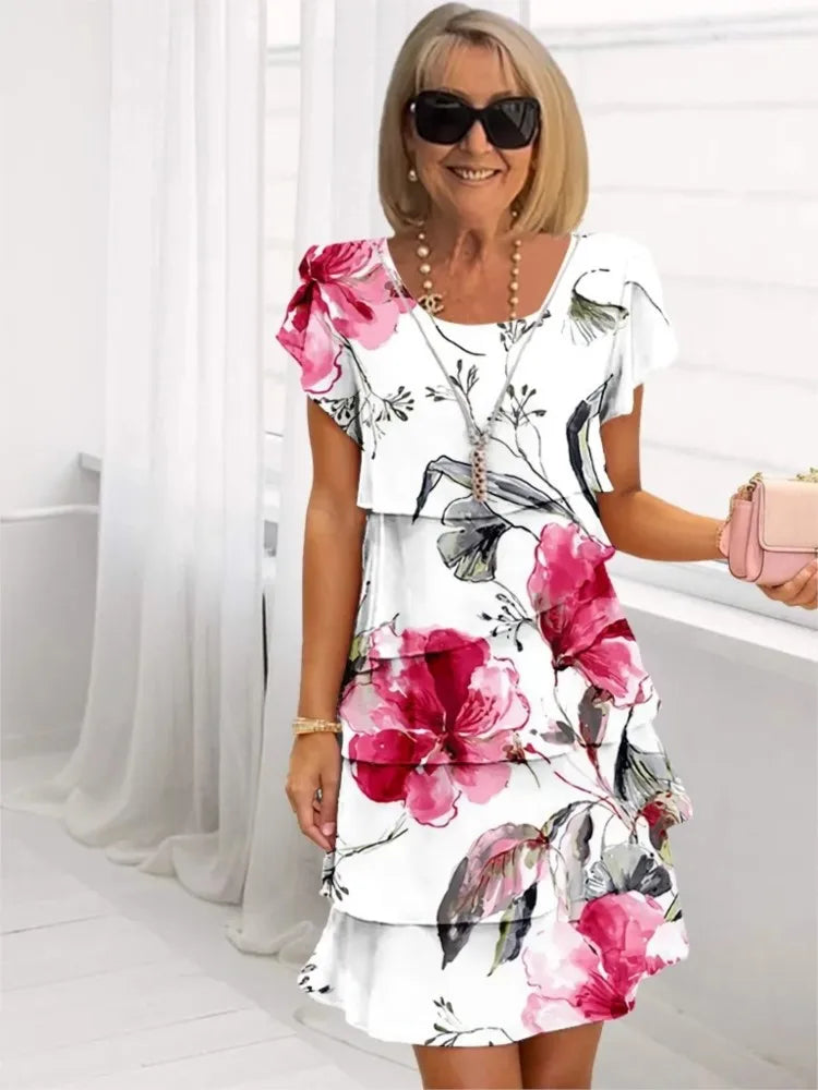 Lena | Elegant Flowing Ruffled Dress