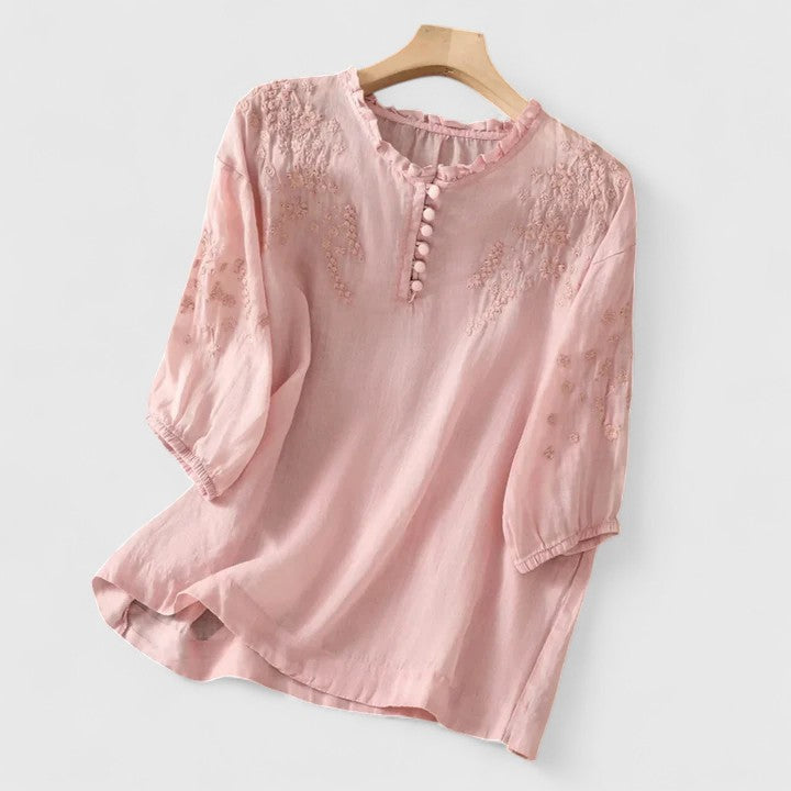Isabelle | Breathable Button-Front Blouse