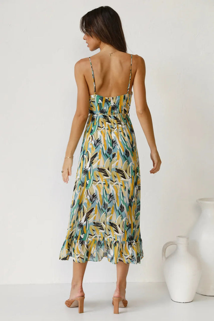 Milou | Floral V-Neck Midi Dress