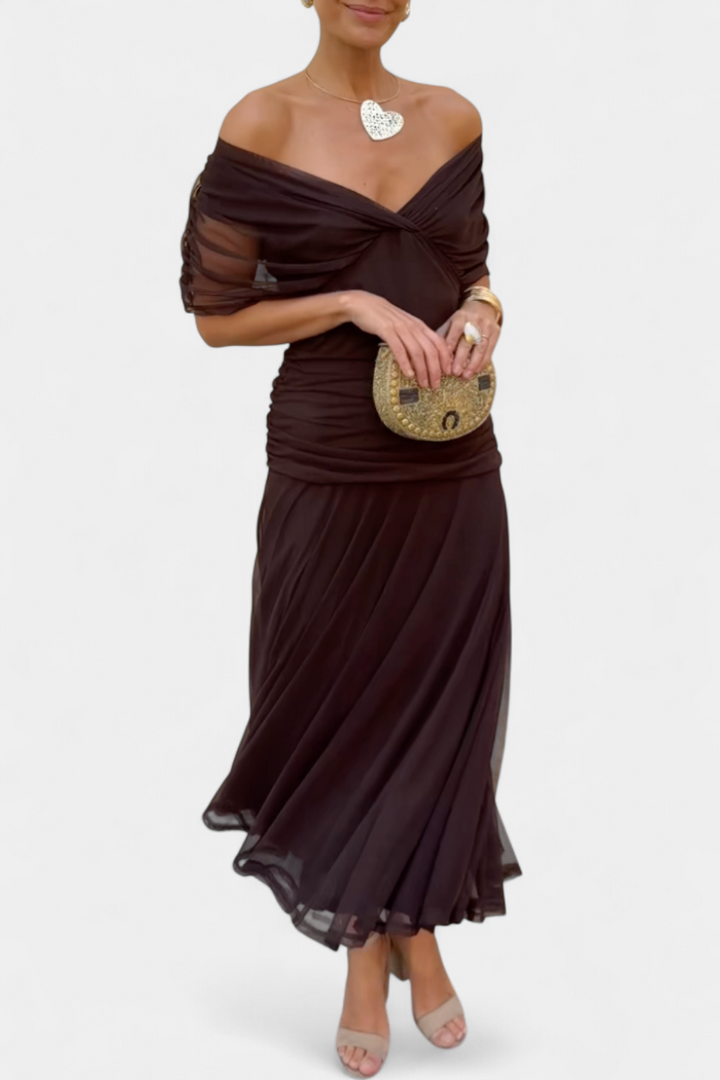 Isabella | Elegant Floral V Neck Dress