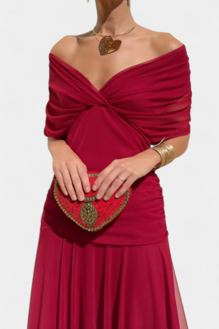 Isabella | Elegant Floral V Neck Dress