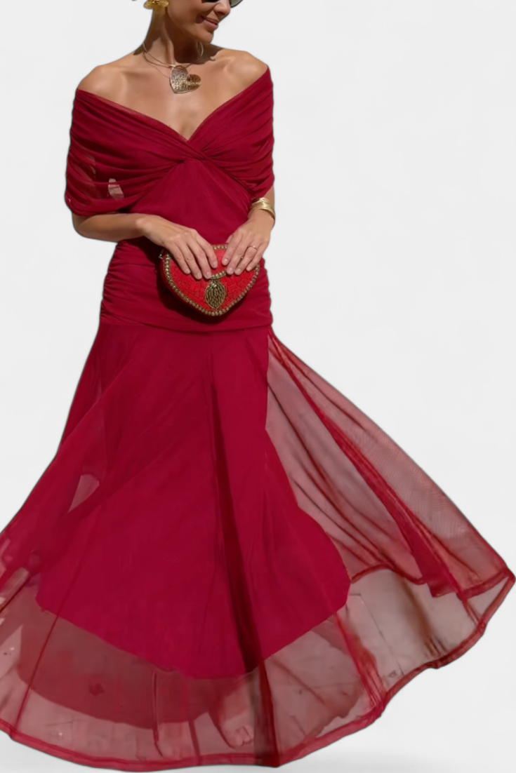 Isabella | Elegant Floral V Neck Dress