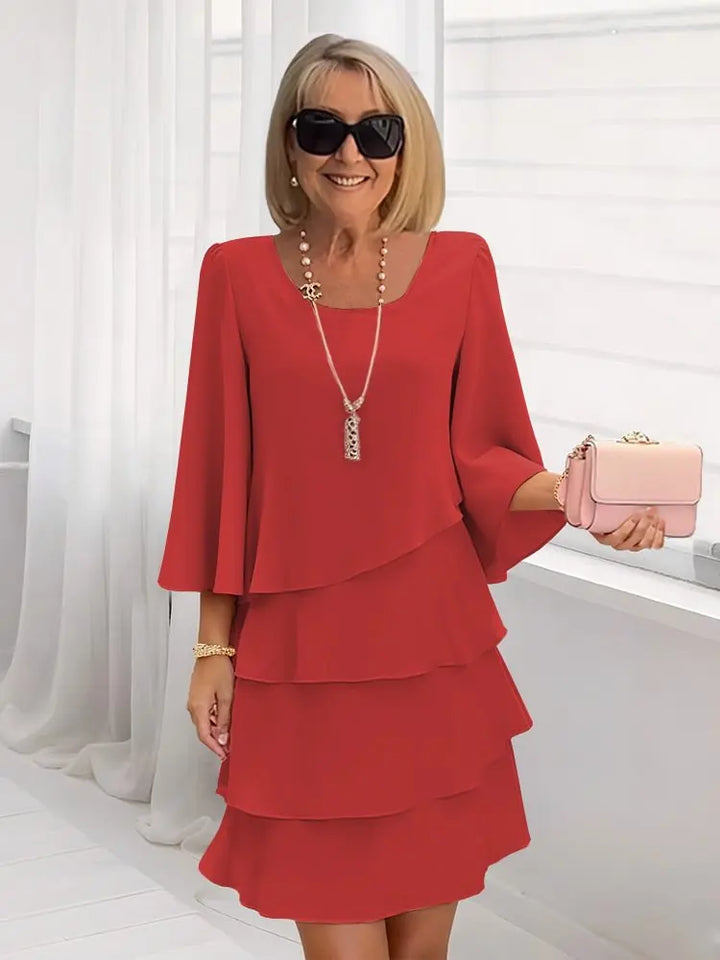 Trudy | Flowing Ruffle Midi Dress