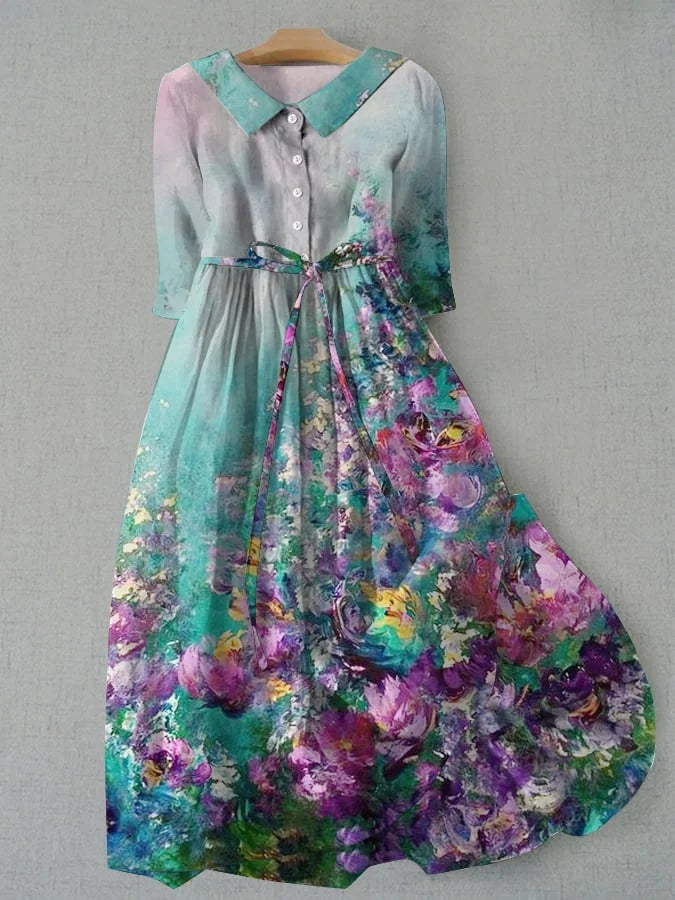 Kim | Classic Floral Midi Dress