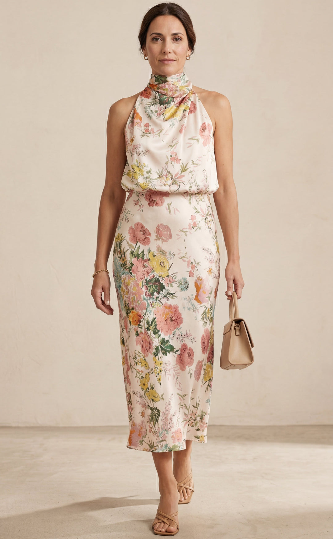 Lisa | Floral Halter Maxi Dress