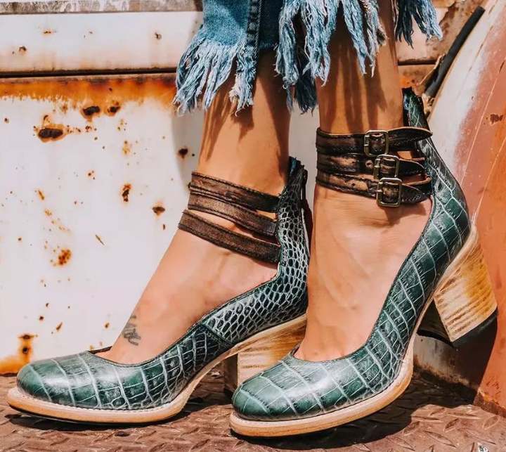 Elspeth | Strappy Block Heel Ankle Boots