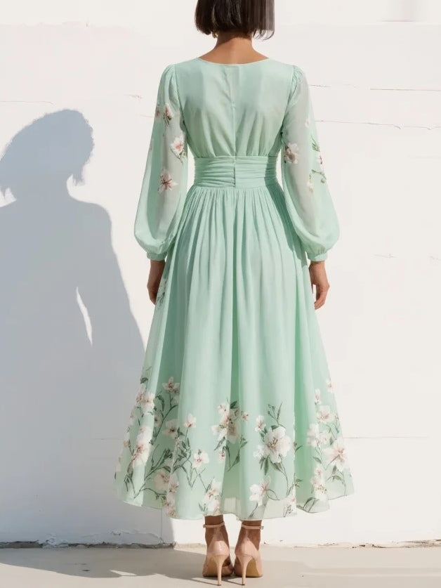 Tina | Elegant Floral Midi Dress