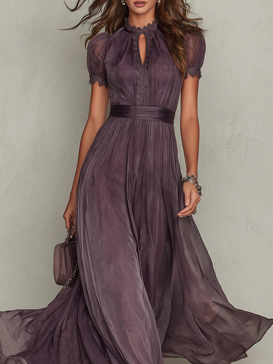 Emma | Long Purple Keyhole Gown