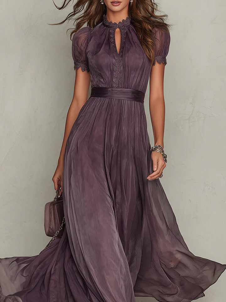 Emma | Long Purple Keyhole Gown