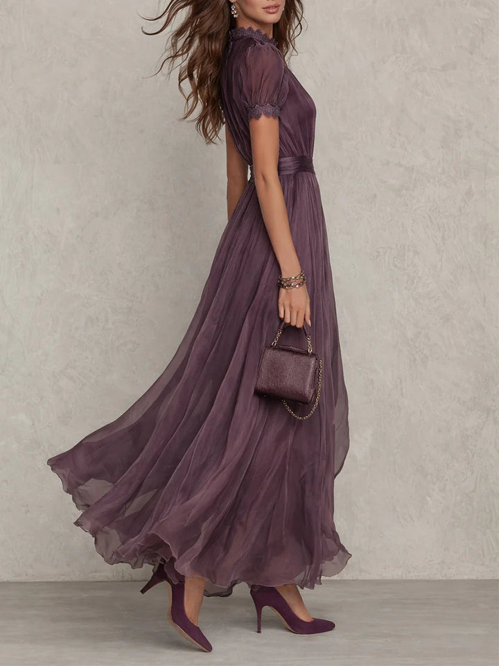 Emma | Long Purple Keyhole Gown