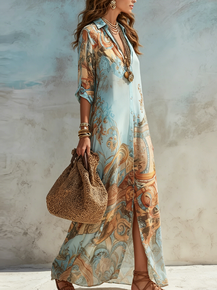 Sabrina | Button Down Maxi Shirt Dress