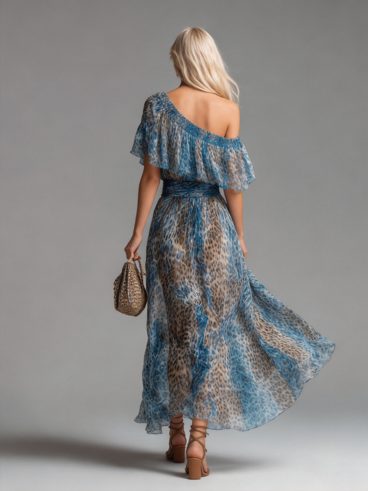 Lisa | Off-Shoulder Long Leopard Dress