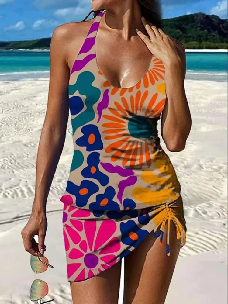 Bluzy | Floral Tankini Shorts Set Shaping
