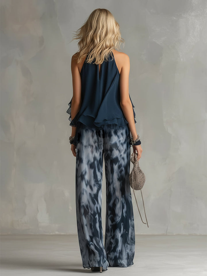 Olivia | High-Neck Top & Wide-Leg Pants