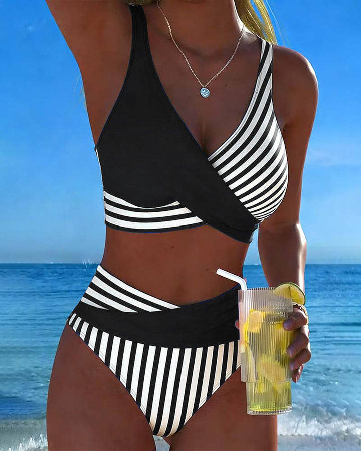 Delphine | Flattering Striped Bikini Set