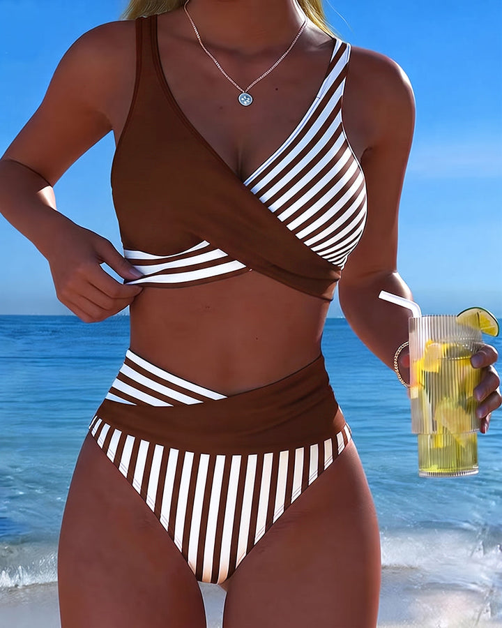 Delphine | Flattering Striped Bikini Set