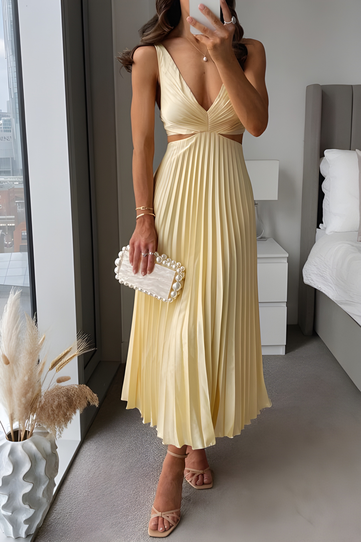 Aurelie | Pleated Cut Out Occasion Dress
