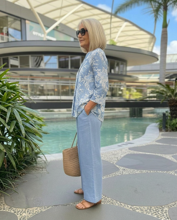 Callista | Floral Blouse and Wide Leg Trouser Set
