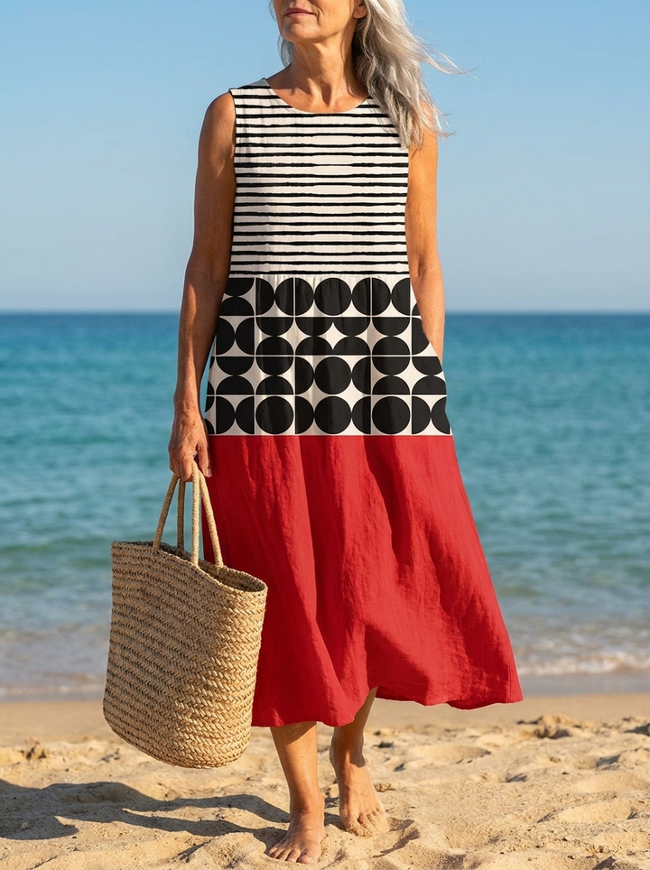 Stina | Colour Block Midi Dress