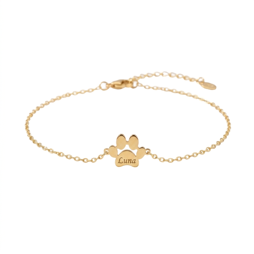 Pulsera Personalizada con Huella y Nombre de tu Mascota