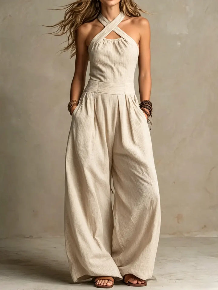 Allegra | Elegant Cross Neck Jumpsuit