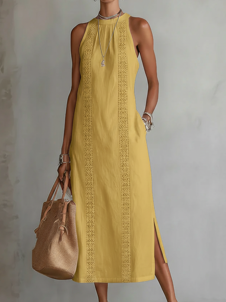 Mona | Midi Mandarin-Collar Dress