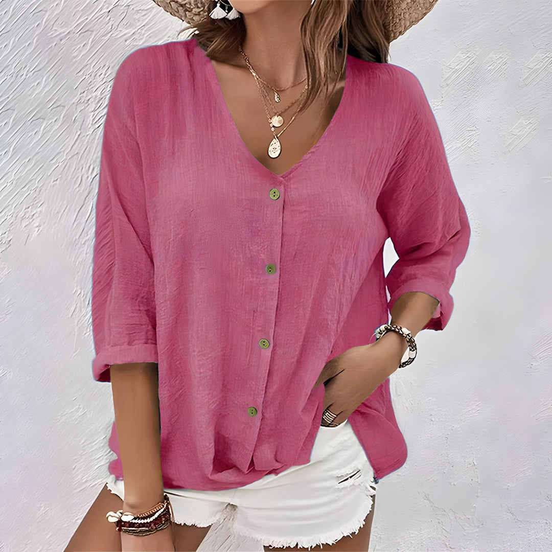 Elise | Lightweight Relaxed Button-Up Blouse