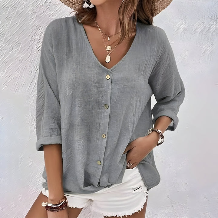 Elise | Lightweight Relaxed Button-Up Blouse