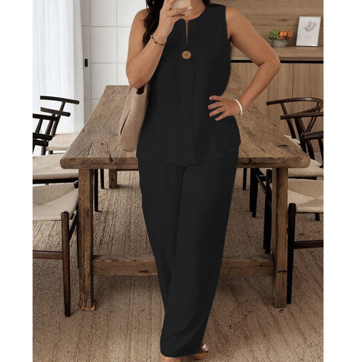 Theresa | Sleeveless V Neck Elegant Set